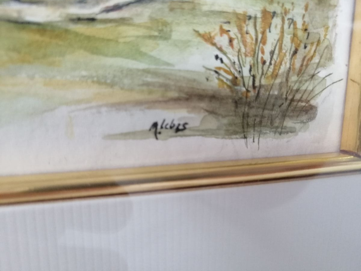 Voir photo 5 de Tableau aquarelle de Michèle Lebas alias Miky - Le Manoir d'Ecqueville - Normandie Tableau aquarelle de Michèle Lebas alias Miky - Le Manoir d'Ecqueville - Normandie Très bon état reconditionné photo 5