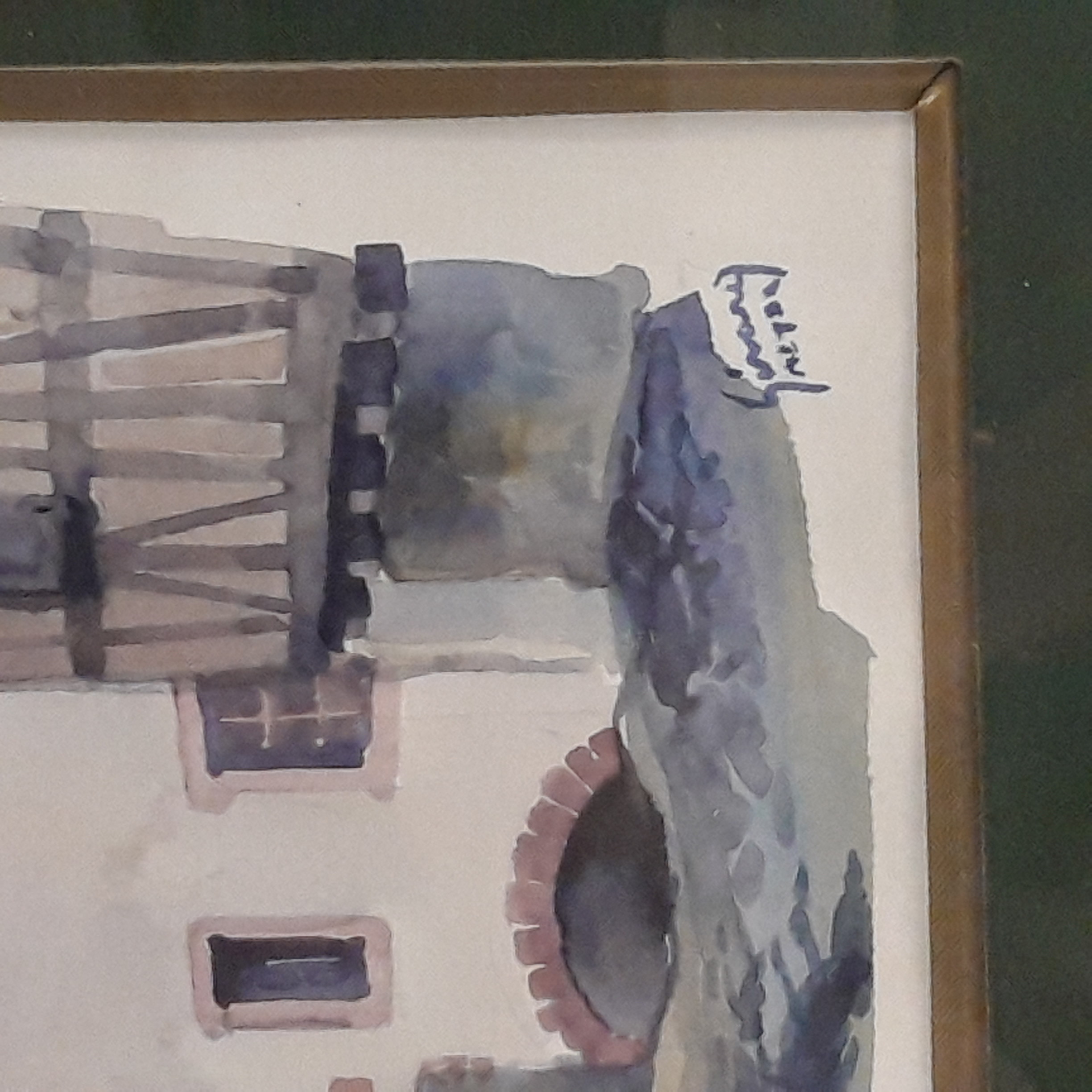 Voir photo 4 de Tableau aquarelle "Kaysersberg" signé Giroud Meyer 45.5 x 38 cm Tableau aquarelle "Kaysersberg" signé Giroud Meyer 45.5 x 38 cm Bon état reconditionné photo 4