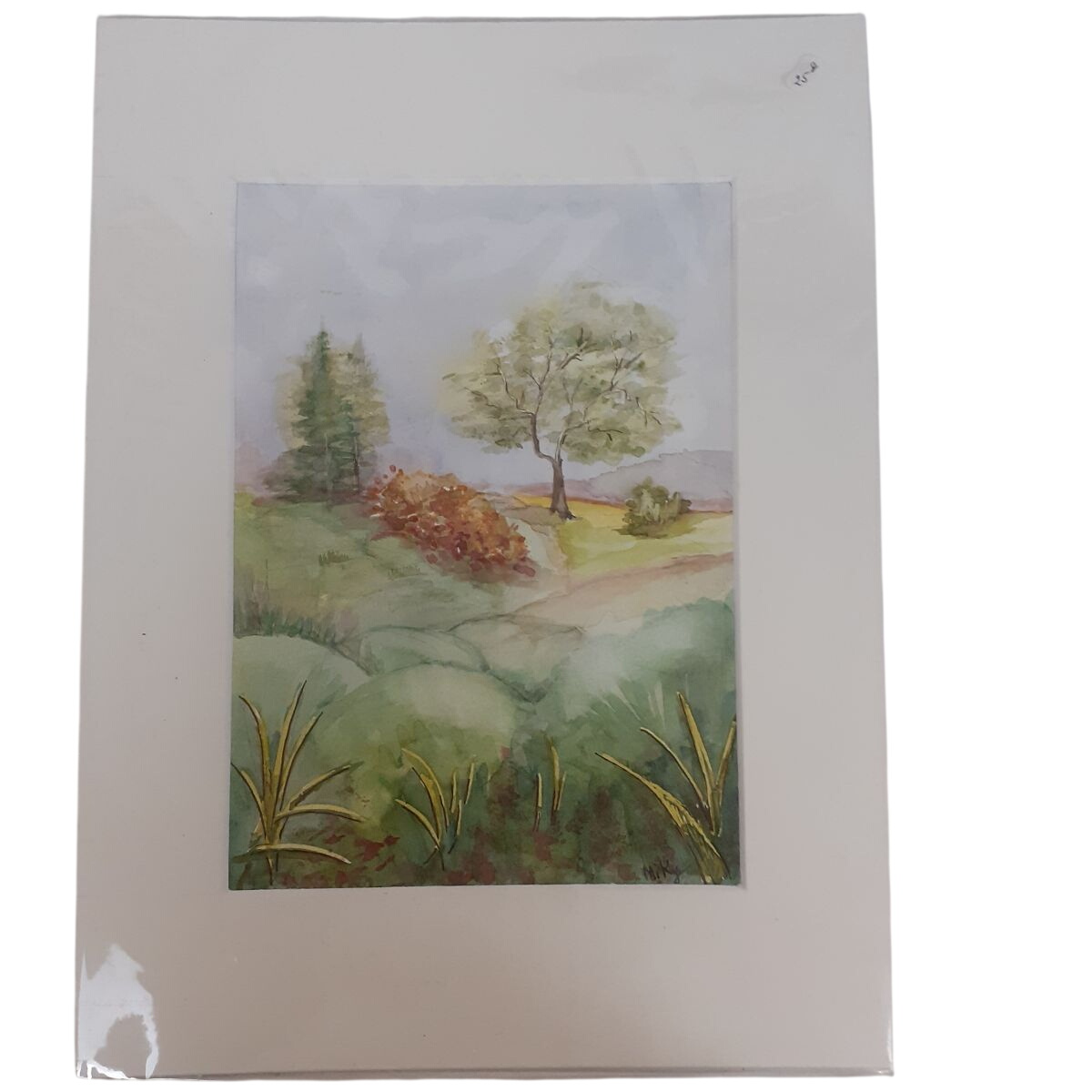 Tableau - Aquarelle paysage - Passe-partout blanc Parfait état - 16,50 € Tableau - Aquarelle paysage - Passe-partout blanc Parfait état reconditionné disponible sur Label Emmaüs