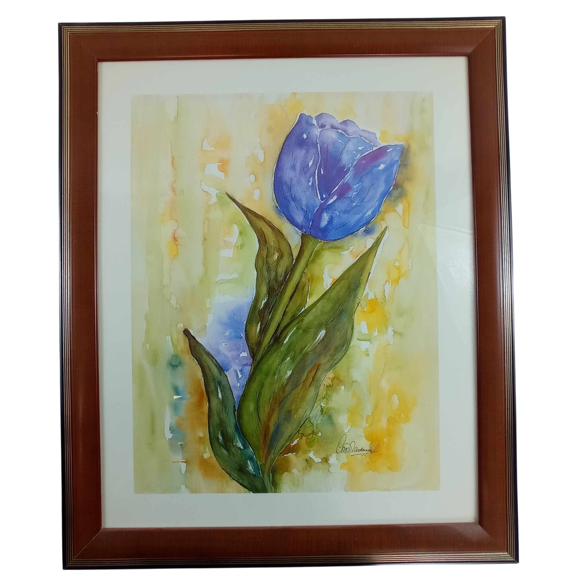 Tableau aquarelle tulipe (reproduction) signée Très bon état - 20,00 € Tableau aquarelle tulipe (reproduction) signée Très bon état reconditionné disponible sur Label Emmaüs