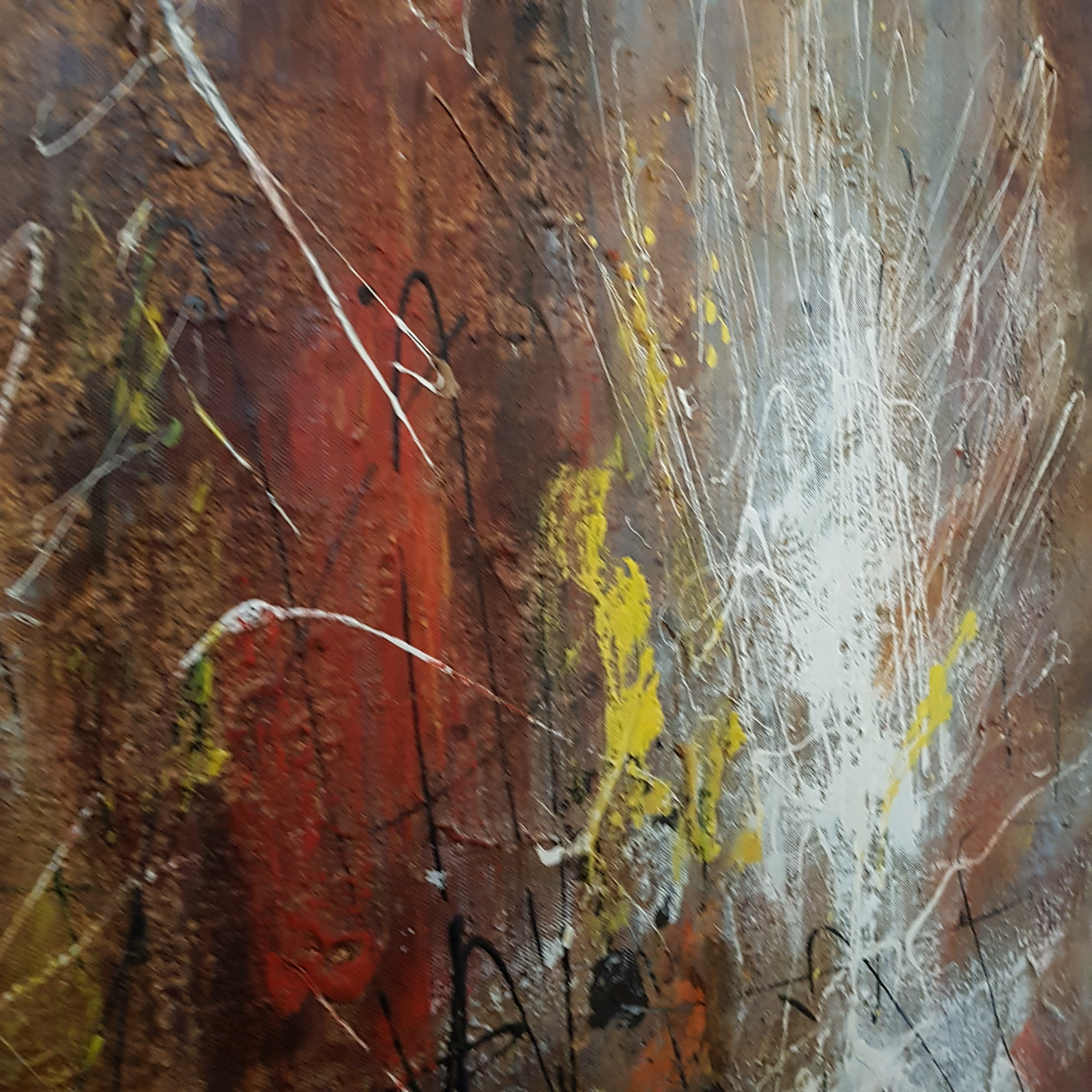 Voir photo 2 de Tableau d'une peinture abstraite signé "Christi" Tableau d'une peinture abstraite signé "Christi" reconditionné photo 2