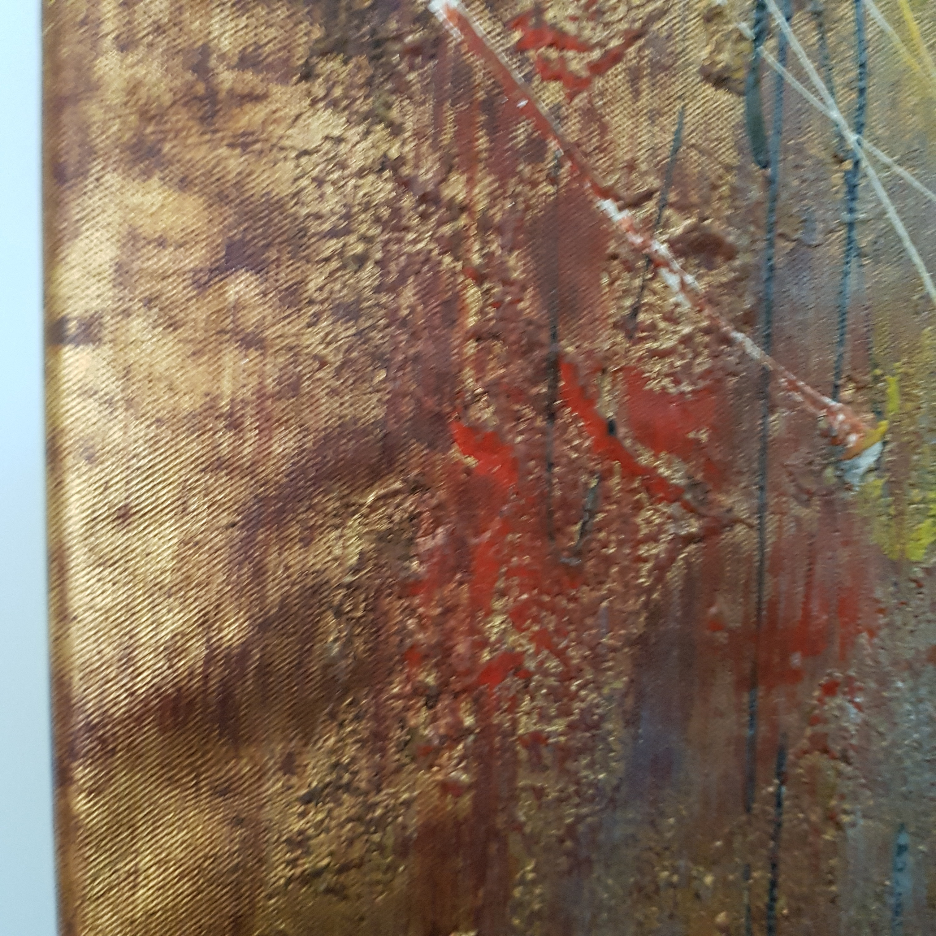 Voir photo 3 de Tableau d'une peinture abstraite signé "Christi" Tableau d'une peinture abstraite signé "Christi" reconditionné photo 3