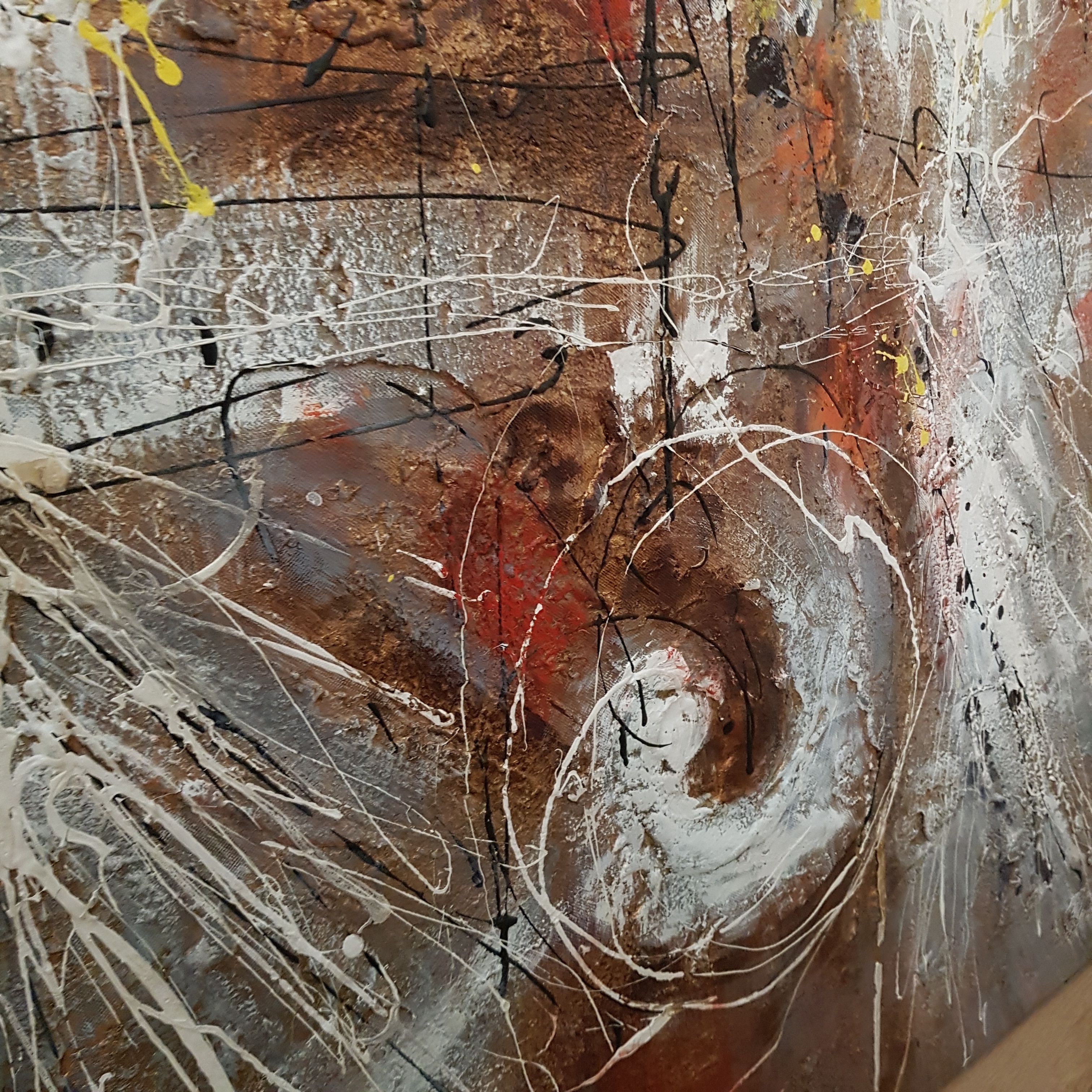 Voir photo 5 de Tableau d'une peinture abstraite signé "Christi" Tableau d'une peinture abstraite signé "Christi" reconditionné photo 5