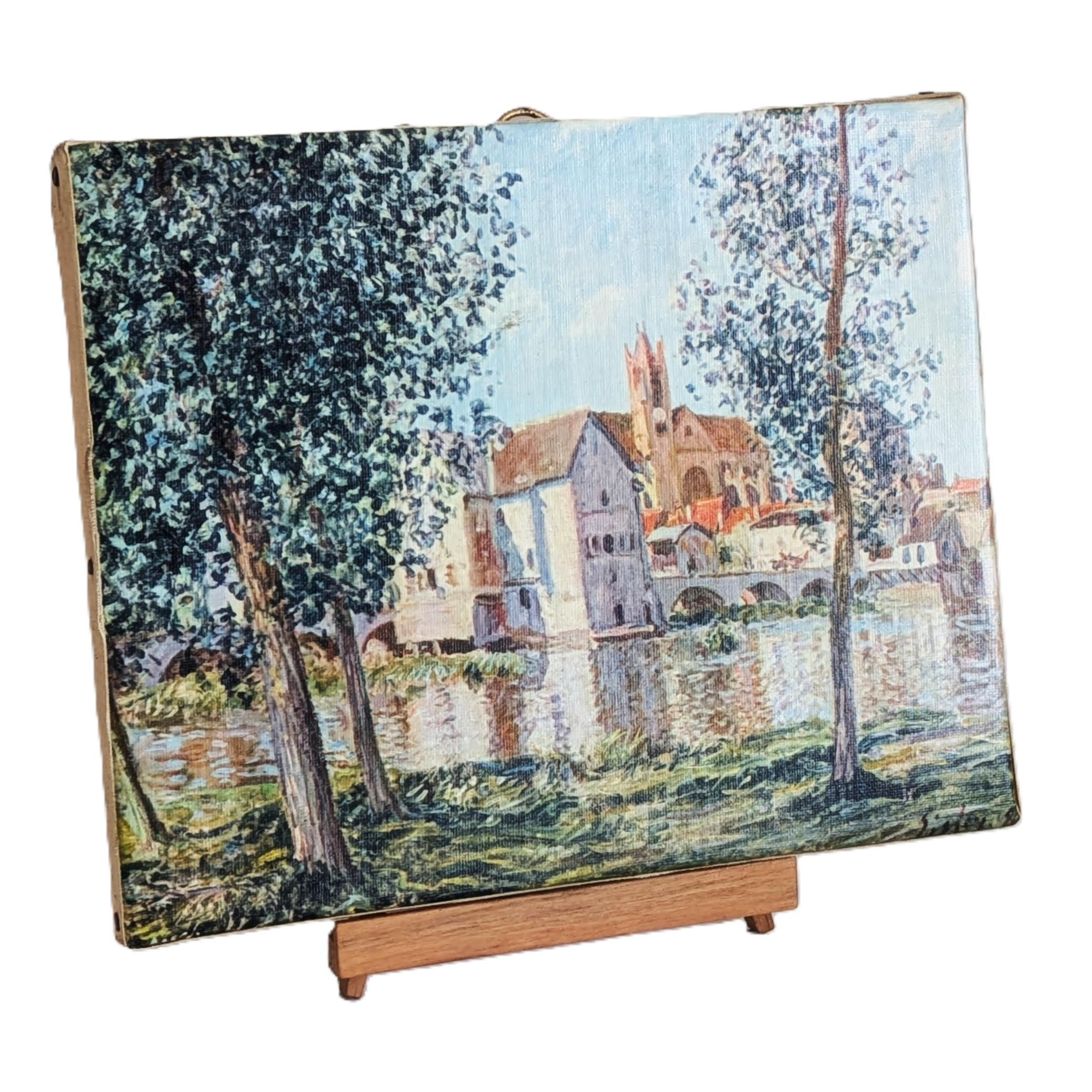 Voir photo 4 de Tableau d'une reproduction sur toile "Moret-sur-Loing" - Alfred Sisley (1960) Tableau d'une reproduction sur toile "Moret-sur-Loing" - Alfred Sisley (1960) Très bon état reconditionné photo 4