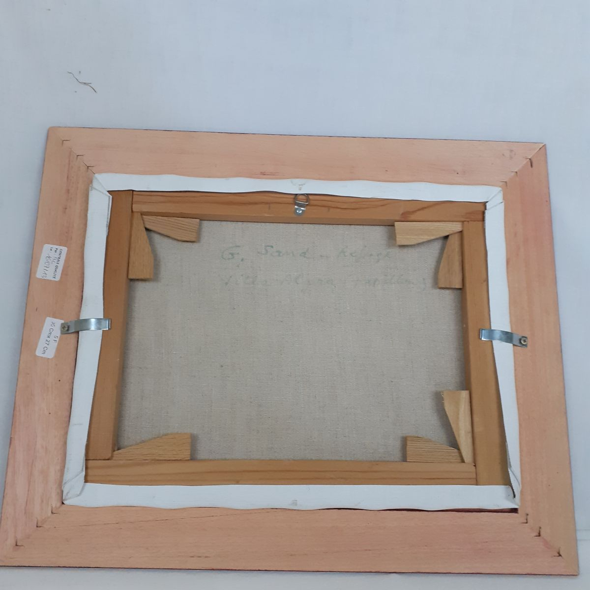 Voir photo 4 de Tableau de Michèle Lebas alias Miky - Refuge George Sand - Villa Algira - Cadre bois rouge et doré Tableau de Michèle Lebas alias Miky - Refuge George Sand - Villa Algira - Cadre bois rouge et doré Parfait état reconditionné photo 4