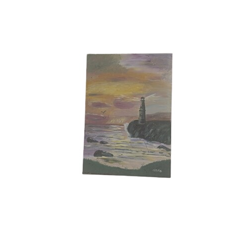 Tableau en peinture avec motifs de la mer signé Gillet D État correct - 10,50 € Tableau en peinture avec motifs de la mer signé Gillet D État correct reconditionné disponible sur Label Emmaüs