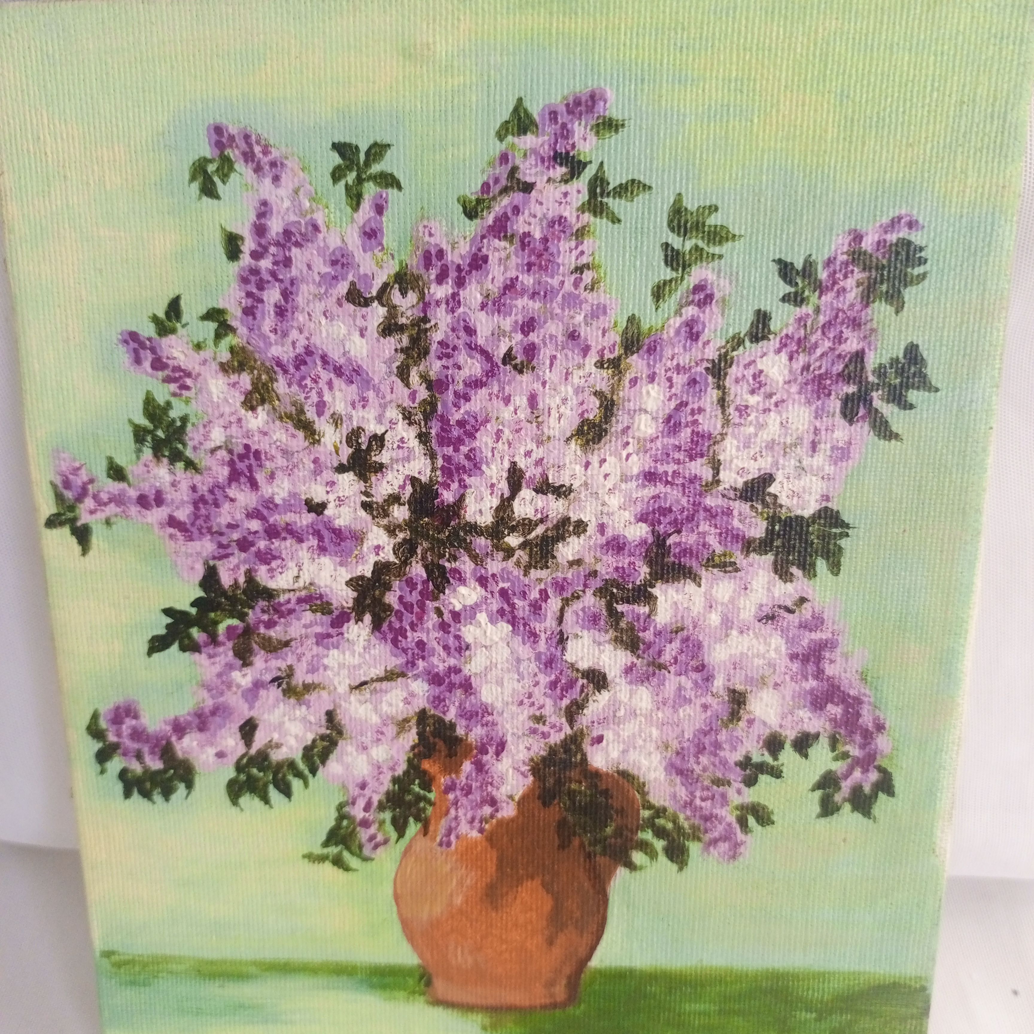 Voir photo 5 de Tableau ET BOUQUET DE LILAS Stalles, Huile sur toile Tableau ET BOUQUET DE LILAS Stalles, Huile sur toile reconditionné photo 5