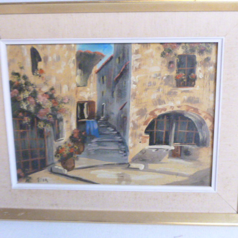 Tableau huile sur panneau scène de rue en Provence signé FIER . Bon état - 29,00 € Tableau huile sur panneau scène de rue en Provence signé FIER . Bon état reconditionné disponible sur Label Emmaüs