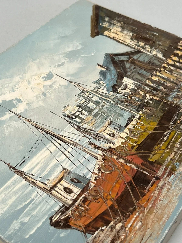 Voir photo 12 de Tableau marine huile sur toile W.Jones port bateaux côtier vintage signé Tableau marine huile sur toile W.Jones port bateaux côtier vintage signé Très bon état reconditionné photo 12
