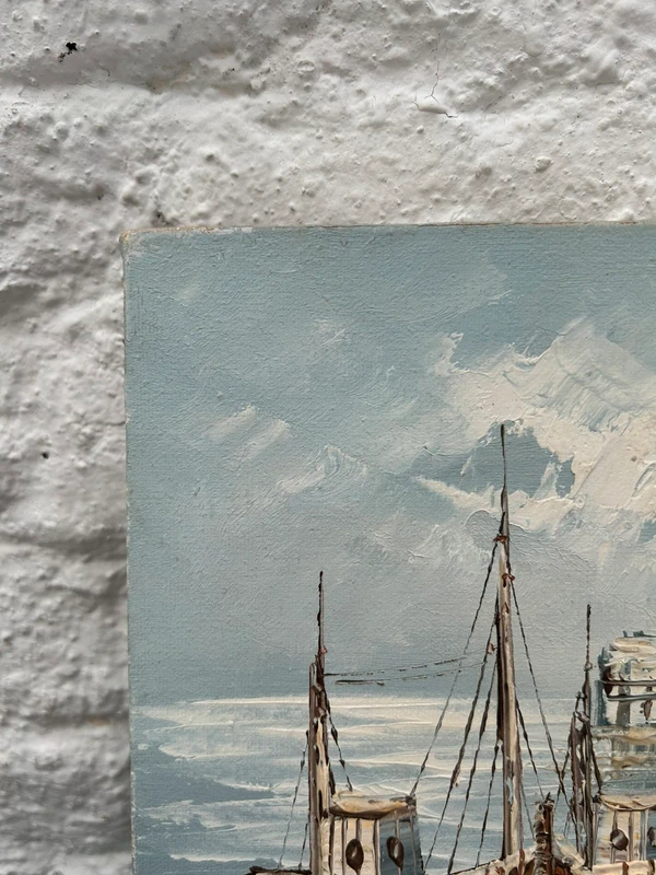 Voir photo 17 de Tableau marine huile sur toile W.Jones port bateaux côtier vintage signé Tableau marine huile sur toile W.Jones port bateaux côtier vintage signé Très bon état reconditionné photo 17