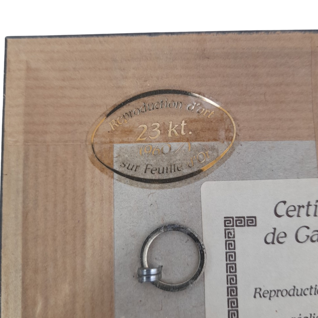 Voir photo 6 de Tableau Miniature Vintage sur Feuille d'Or 23kt - Hérons au Bord de l'Eau - Made in France Tableau Miniature Vintage sur Feuille d'Or 23kt - Hérons au Bord de l'Eau - Made in France Très bon état reconditionné photo 6