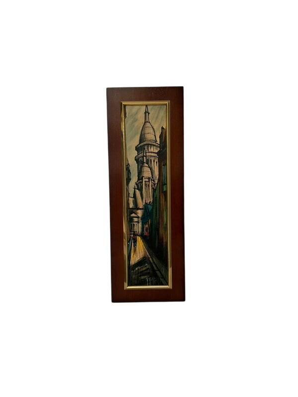 Tableau mural vintage cathédrale ville expressionniste cadre bois doré étroit Très bon état - 32,00 € Tableau mural vintage cathédrale ville expressionniste cadre bois doré étroit Très bon état reconditionné disponible sur Label Emmaüs