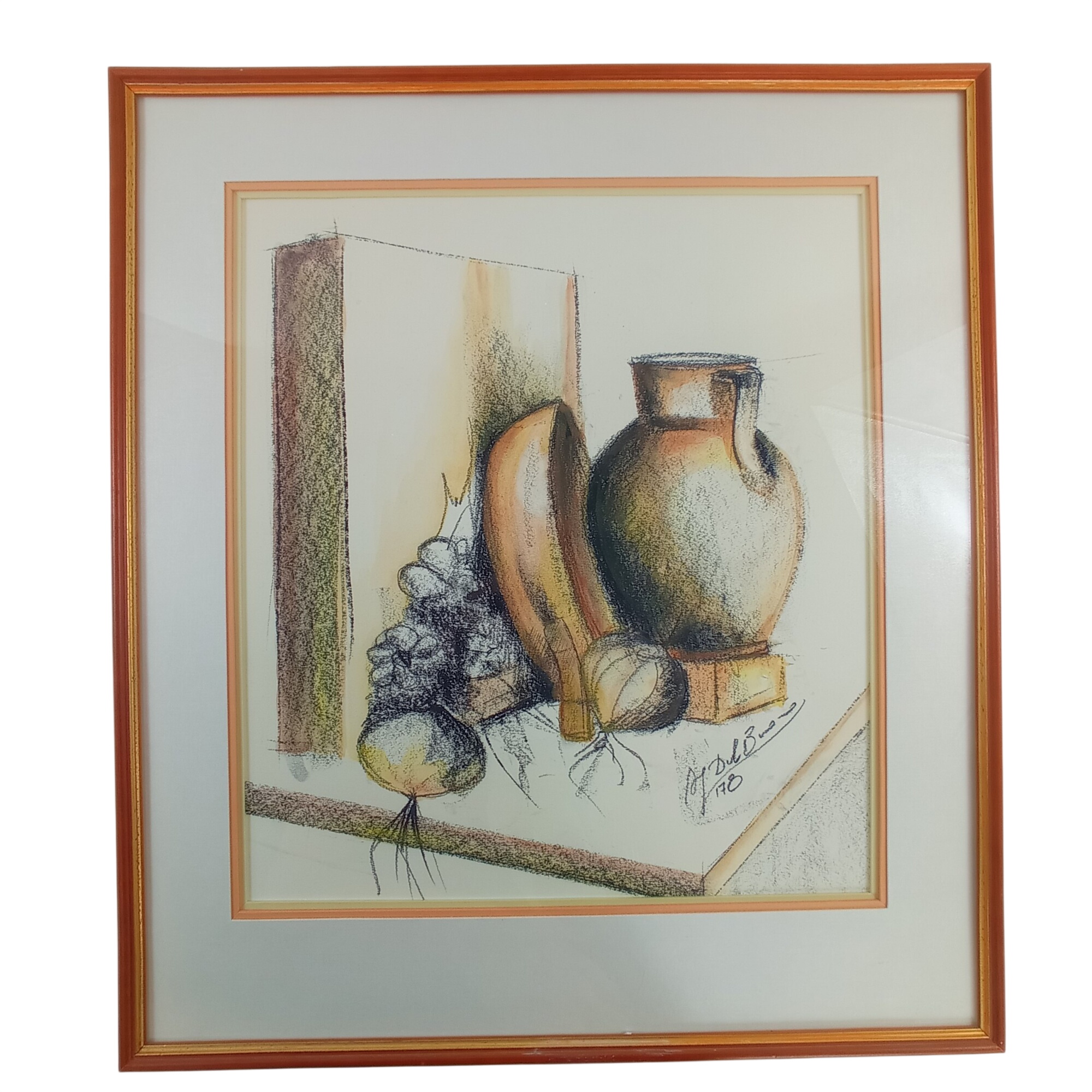 Acheter Tableau nature morte au fusain et crayons de couleur signé Del Buono Très bon état - 60,00 € Tableau nature morte au fusain et crayons de couleur signé Del Buono Très bon état reconditionné disponible sur Label Emmaüs