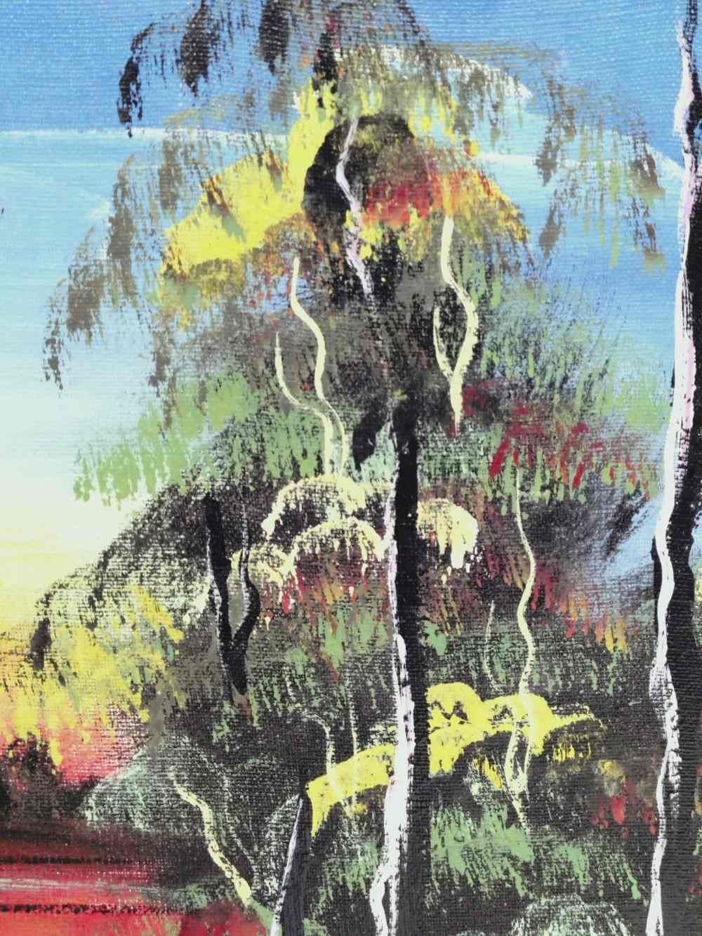 Voir photo 7 de Tableau original acrylique sur toile encadré , scène africaine, signé. Tableau original acrylique sur toile encadré , scène africaine, signé. Bon état reconditionné photo 7