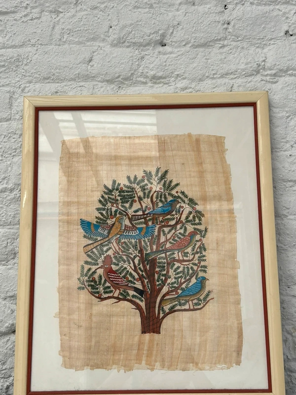 Voir photo 20 de Tableau papyrus égyptien encadré arbre de vie oiseaux vintage mural Tableau papyrus égyptien encadré arbre de vie oiseaux vintage mural Très bon état reconditionné photo 20