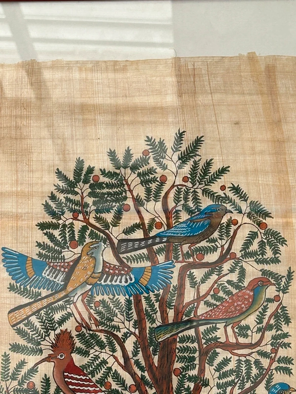 Voir photo 4 de Tableau papyrus égyptien encadré arbre de vie oiseaux vintage mural Tableau papyrus égyptien encadré arbre de vie oiseaux vintage mural Très bon état reconditionné photo 4