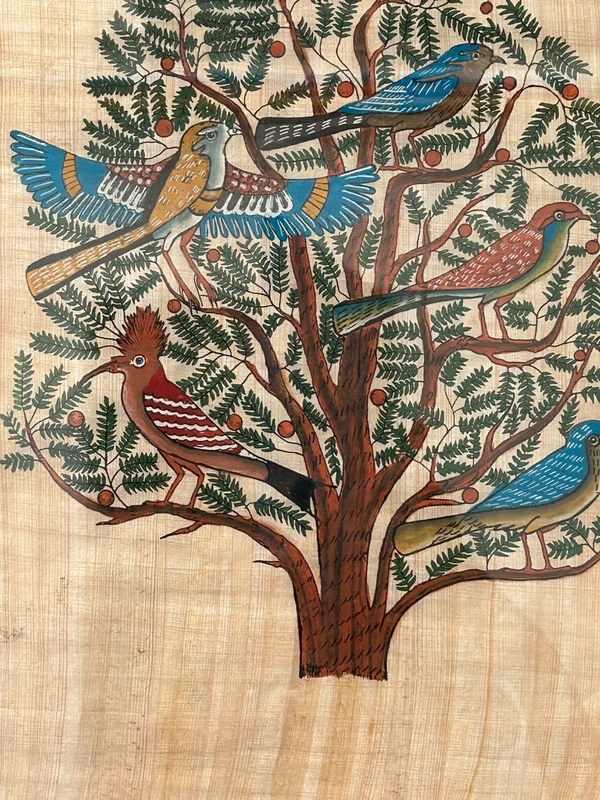 Voir photo 6 de Tableau papyrus égyptien encadré arbre de vie oiseaux vintage mural Tableau papyrus égyptien encadré arbre de vie oiseaux vintage mural Très bon état reconditionné photo 6