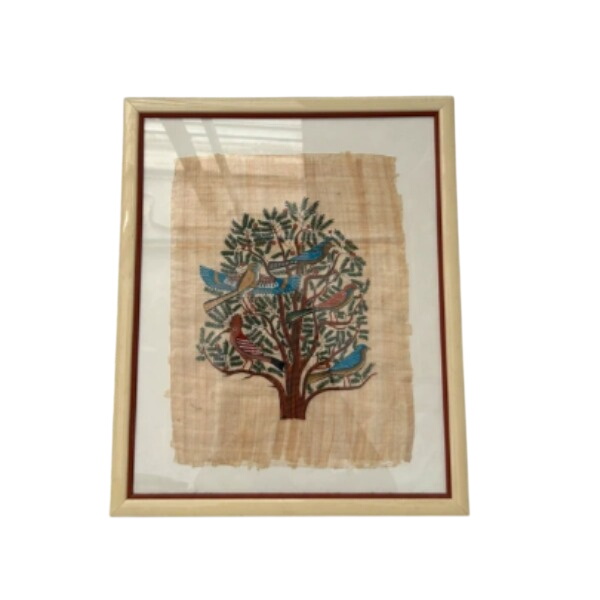 Acheter Tableau papyrus égyptien encadré arbre de vie oiseaux vintage mural Très bon état - 60,00 € Tableau papyrus égyptien encadré arbre de vie oiseaux vintage mural Très bon état reconditionné disponible sur Label Emmaüs
