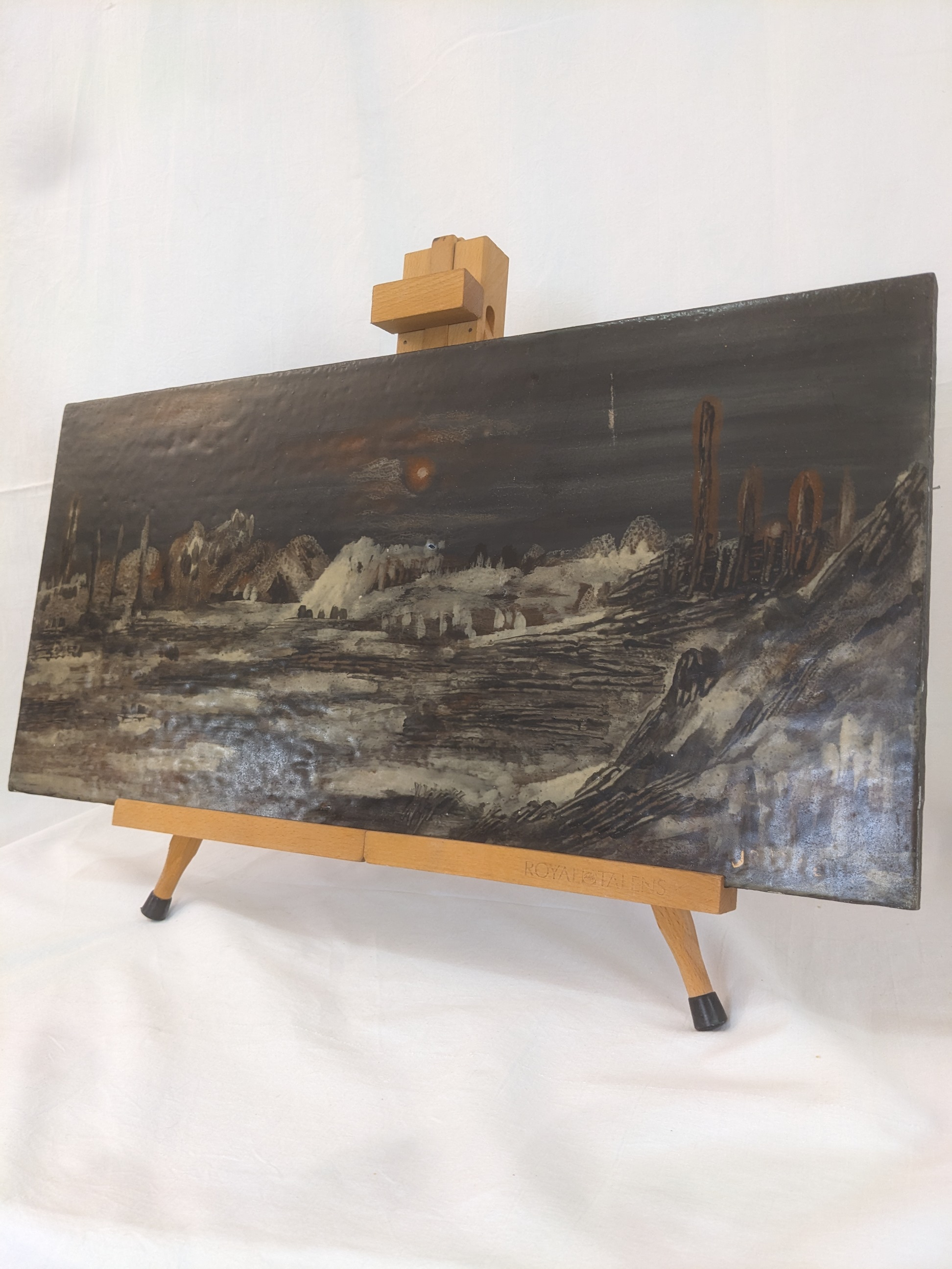 Voir photo 2 de Tableau paysage - huile sur panneau de particule Tableau paysage - huile sur panneau de particule Bon état reconditionné photo 2