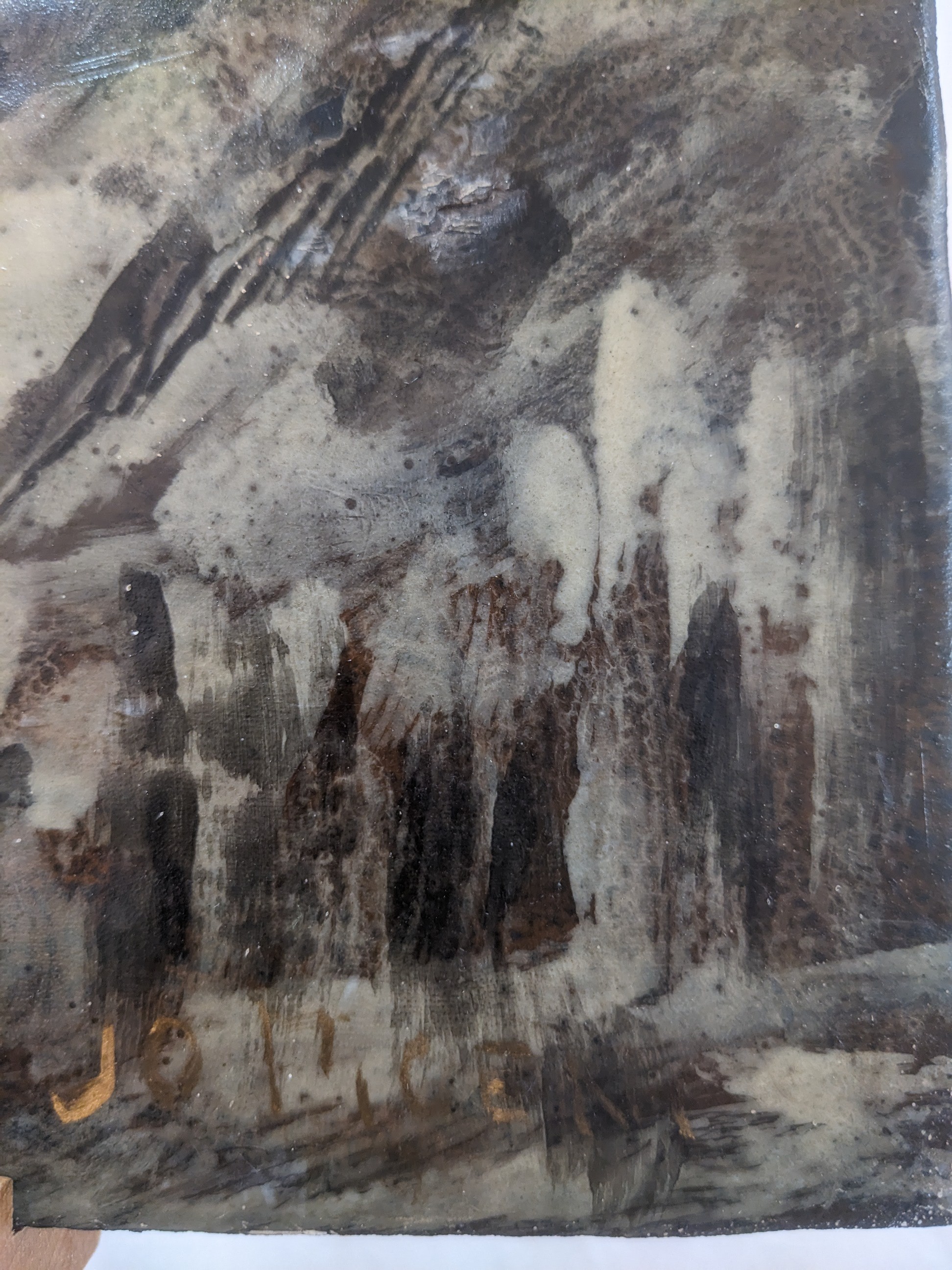 Voir photo 3 de Tableau paysage - huile sur panneau de particule Tableau paysage - huile sur panneau de particule Bon état reconditionné photo 3