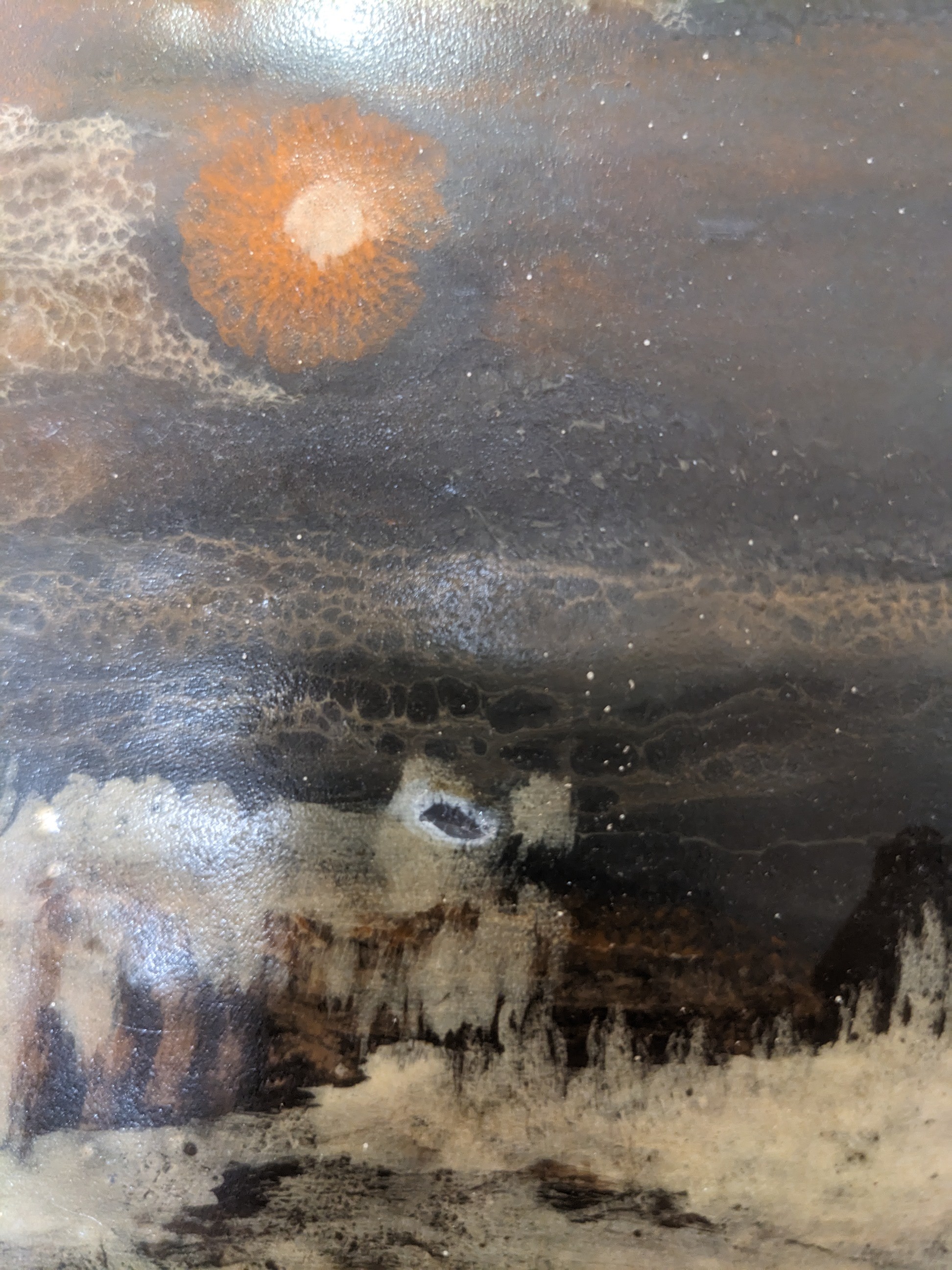 Voir photo 6 de Tableau paysage - huile sur panneau de particule Tableau paysage - huile sur panneau de particule Bon état reconditionné photo 6