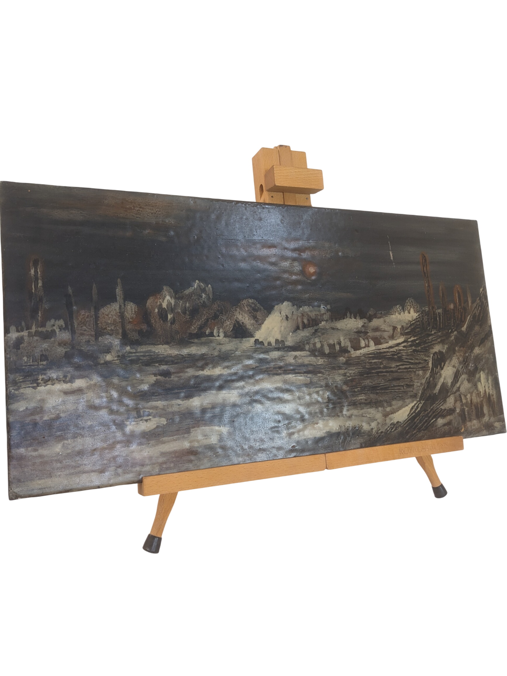 Tableau paysage - huile sur panneau de particule Bon état - 23,00 € Tableau paysage - huile sur panneau de particule Bon état reconditionné disponible sur Label Emmaüs