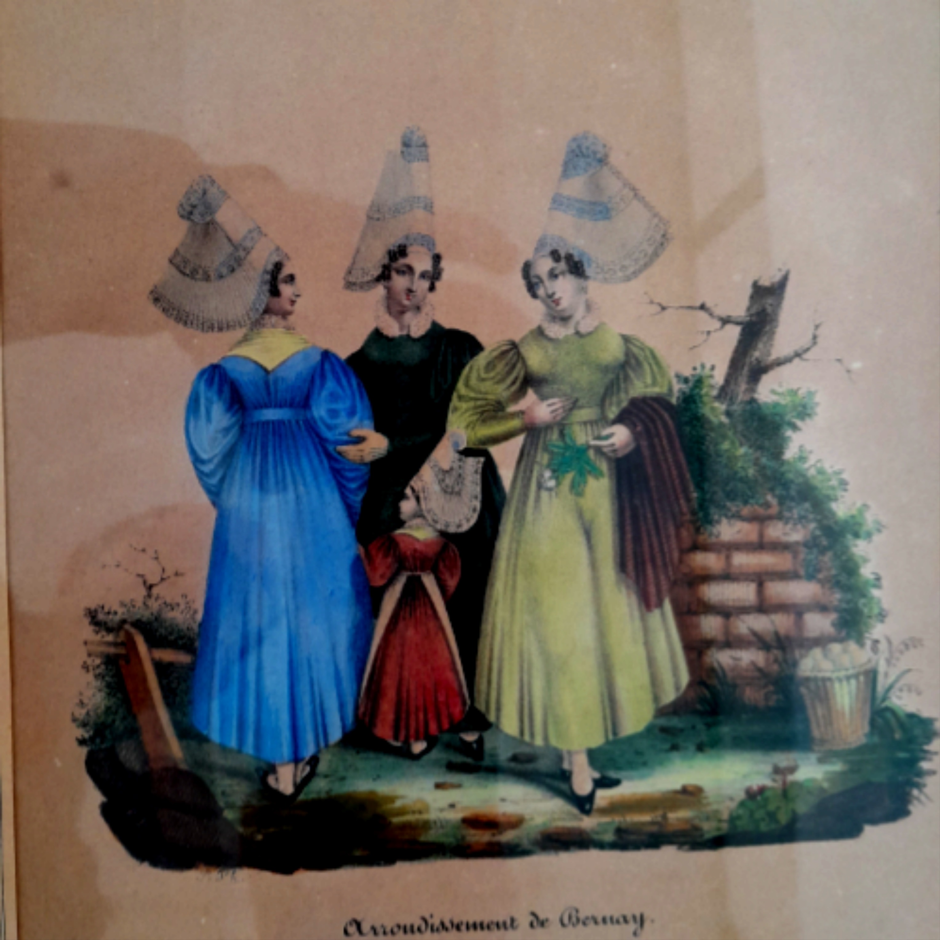 Voir photo 3 de Tableau reproduction lithographie " La Normandie en 1834" et ses costumes Tableau reproduction lithographie " La Normandie en 1834" et ses costumes Très bon état reconditionné photo 3