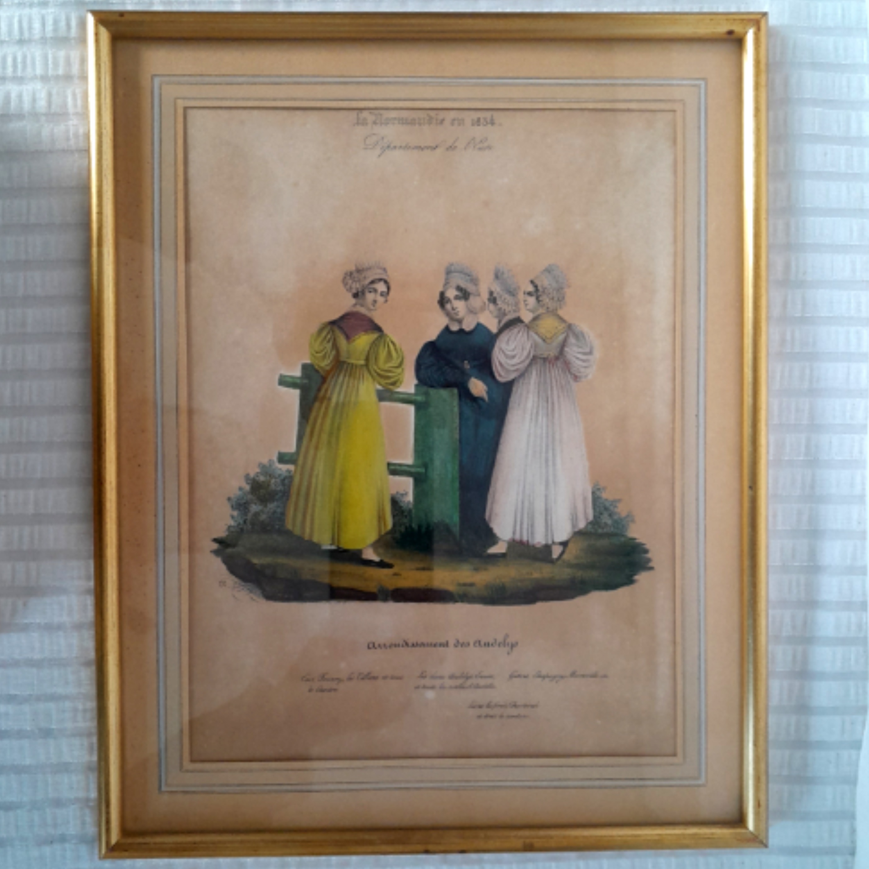 Voir photo 4 de Tableau reproduction, lithographie "La Normandie en 1834" et ses costumes Tableau reproduction, lithographie "La Normandie en 1834" et ses costumes Très bon état reconditionné photo 4