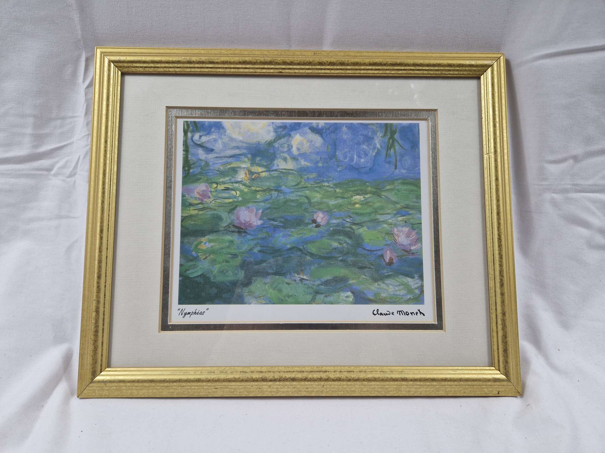 Voir photo 2 de Tableaux- Reproduction d'un tableau de Claude Monnet Tableaux- Reproduction d'un tableau de Claude Monnet Bon état reconditionné photo 2