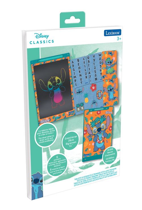 Tablette à dessins éducative électronique avec pochoirs Lexibook Stitch 28 cm État correct Lexibook reconditionné disponible sur Fnac