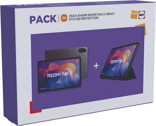 Tablette tactile Xiaomi Redmi Pad 2 11" Wifi 128 Go Gris + Etui de protection État correct Xiaomi reconditionné disponible sur Fnac