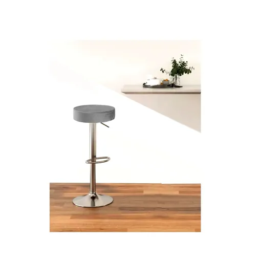 Tabouret haut de bar design d comptoir vérin de reglage Pied tulipe Métal Chromé Pivotant Haut de 85 à 65cm confortable rembourré siege chaise grand assise ajustable modern mobilier coin apero détente Bon état reconditionné disponible sur Rakuten