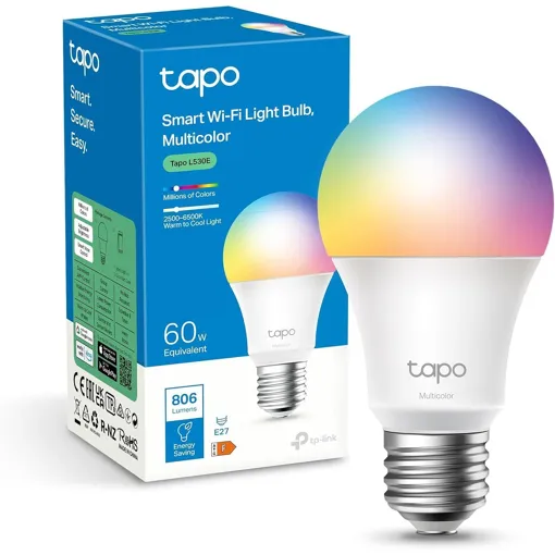 Tapo Wifi Smart Bulb, E27 Led Bulb, Multi-Colour, 2500k-6500k, Dimmable 8.7w 806lm, Compatible With Alexa And Google Home, Voice Control, Energy Saving, L530e [Energy Class F] occasion reconditionné disponible sur Rakuten