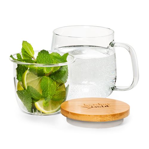 Tasse à thé - Klarstein - avec passoire et couvercle en bambou - 330 ml - verre à double paroi État correct N/A reconditionné disponible sur Fnac