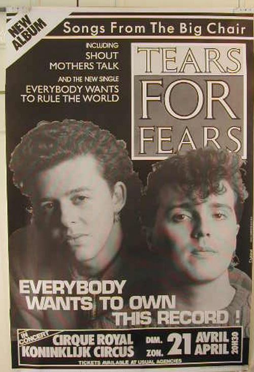 Tears For Fears - 66x100 cm - AFFICHE / POSTER État correct N/A reconditionné disponible sur Fnac