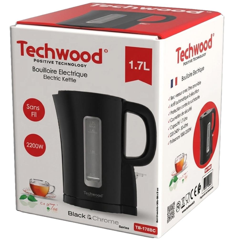 Techwood TB-178BC Noir 1,7000L - Bouilloire électrique Reconditionné Techwood reconditionné photo 4 | Dero
