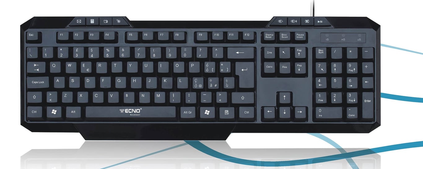 Tecno TC-822 clavier Bureau USB QWERTY Italien Noir - Excellent état Parfait état Tecno reconditionné disponible sur Pixmania