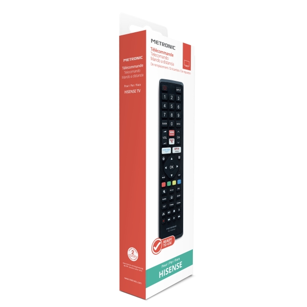 Télécommande Metronic compatible avec les téléviseurs Hisense - Noir - Bon état Bon état Metronic reconditionné photo 2 | Dero