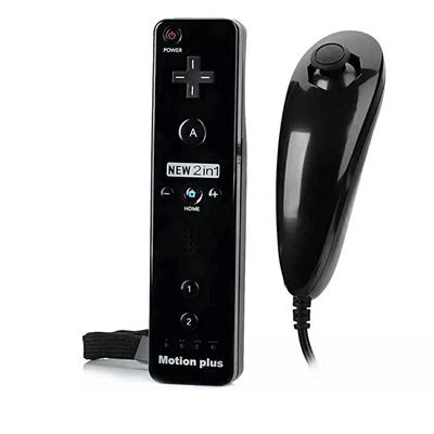 Télécommande Wiimote plus (Motion plus inclus) et Nunchuck pour Nintendo Wii et Wii U - Noir - Straße Game ® État correct N/A reconditionné disponible sur Fnac