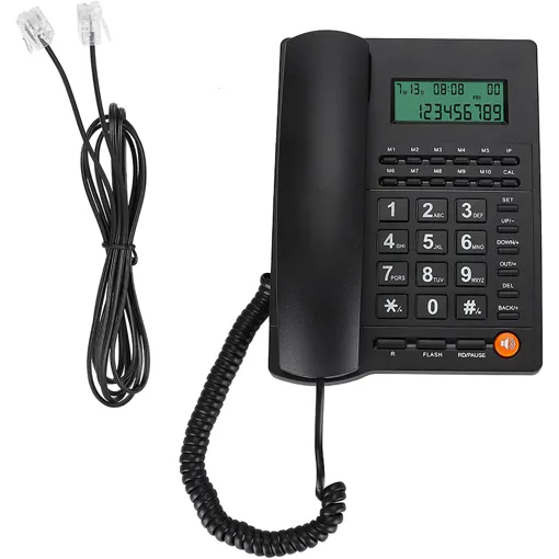 Téléphone filaire,téléphone fixe avec écran rétroéclairé,identification de l'appelant,système de réponse,gros boutons et volume réglable,téléphone filaire pour la maison,le bureau (noir) Bon état reconditionné disponible sur Rakuten