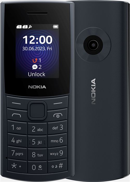 Téléphone portable basique Nokia 110 1,77" 4G+ Nano SIM 128 Mo Bleu minuit État correct Nokia reconditionné disponible sur Fnac
