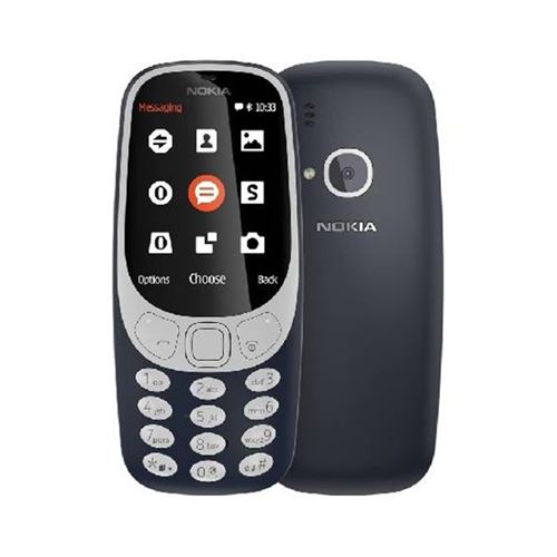 Téléphone portable Nokia 3310 Dual SIM – 2,4" , 2G, 1200 mAh, bleu foncé État correct reconditionné disponible sur Fnac