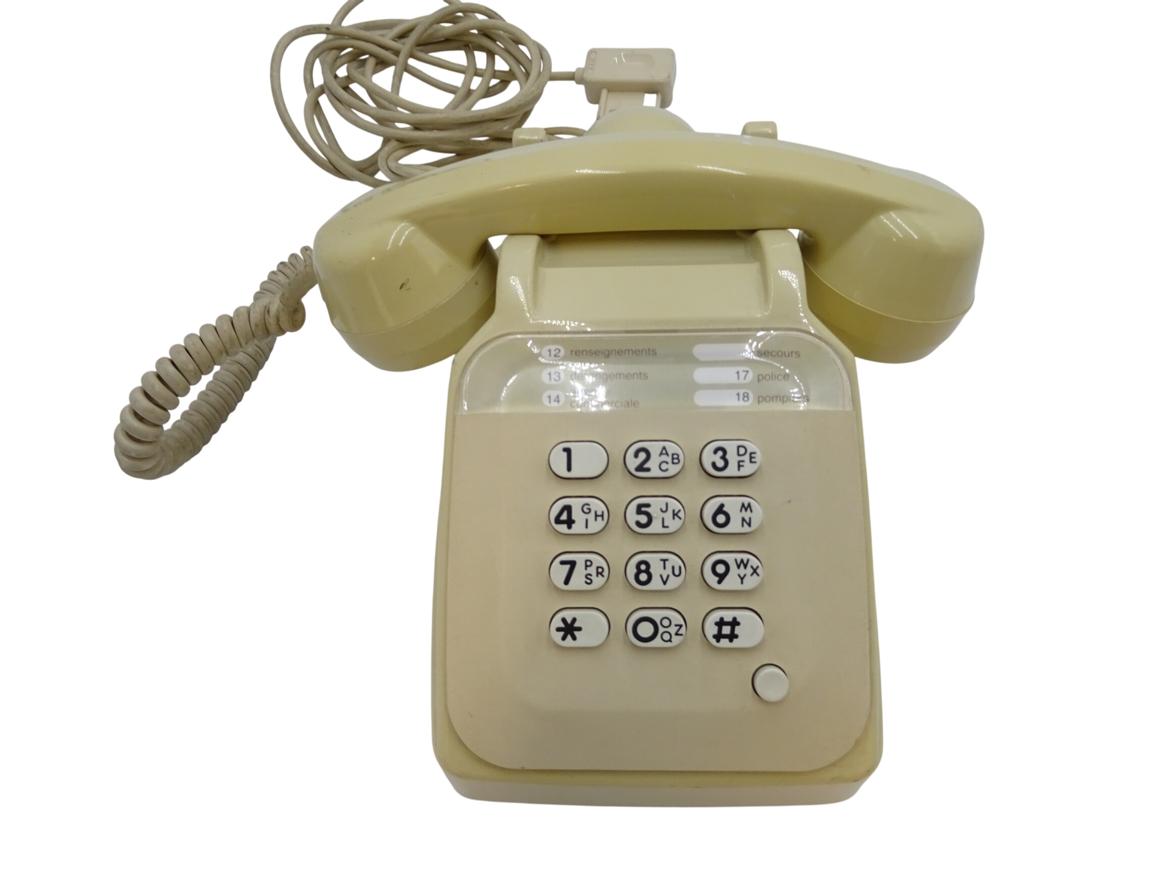 Téléphone vintage à touche État correct - 12,00 € Téléphone vintage à touche État correct reconditionné disponible sur Label Emmaüs