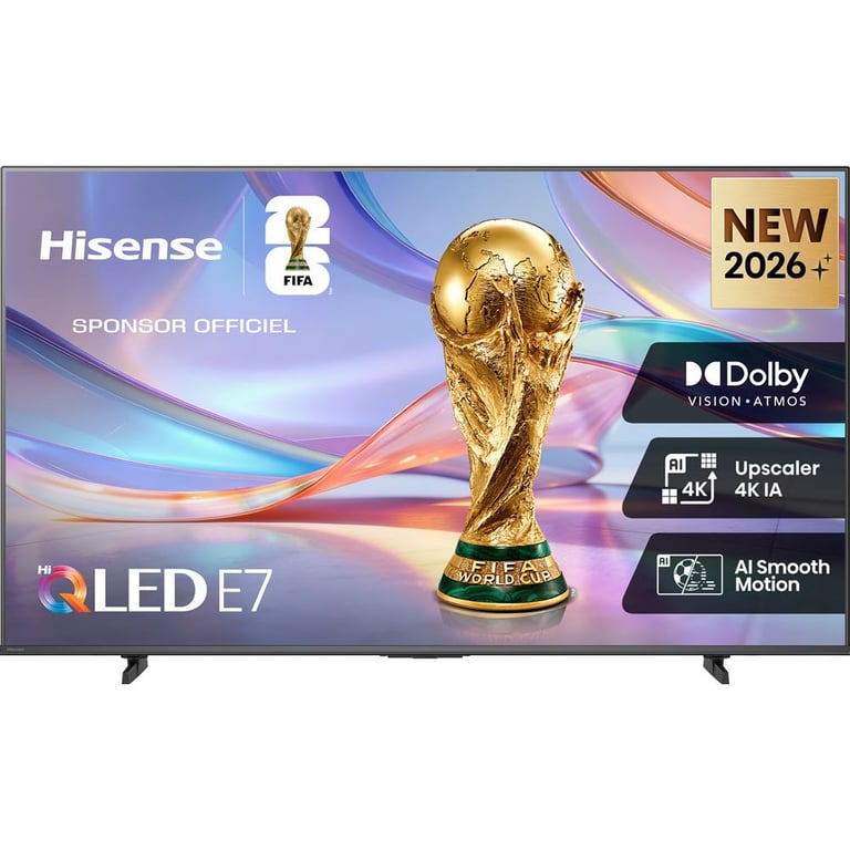 Téléviseur Hisense 58E7S 58 4K QLED Smart TV VIDAA Wi?Fi Dolby Vision IQ HDR Noir - Bon état Bon état Hisense reconditionné disponible sur Pixmania