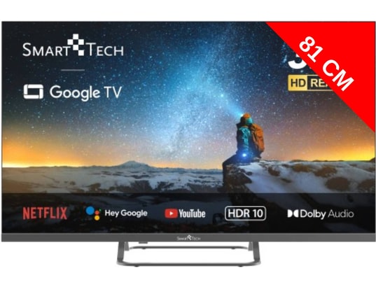 Téléviseur LED HD Smart Tech 32HG01V 32 pouces - Antracite - Très bon état Très bon état reconditionné disponible sur Pixmania