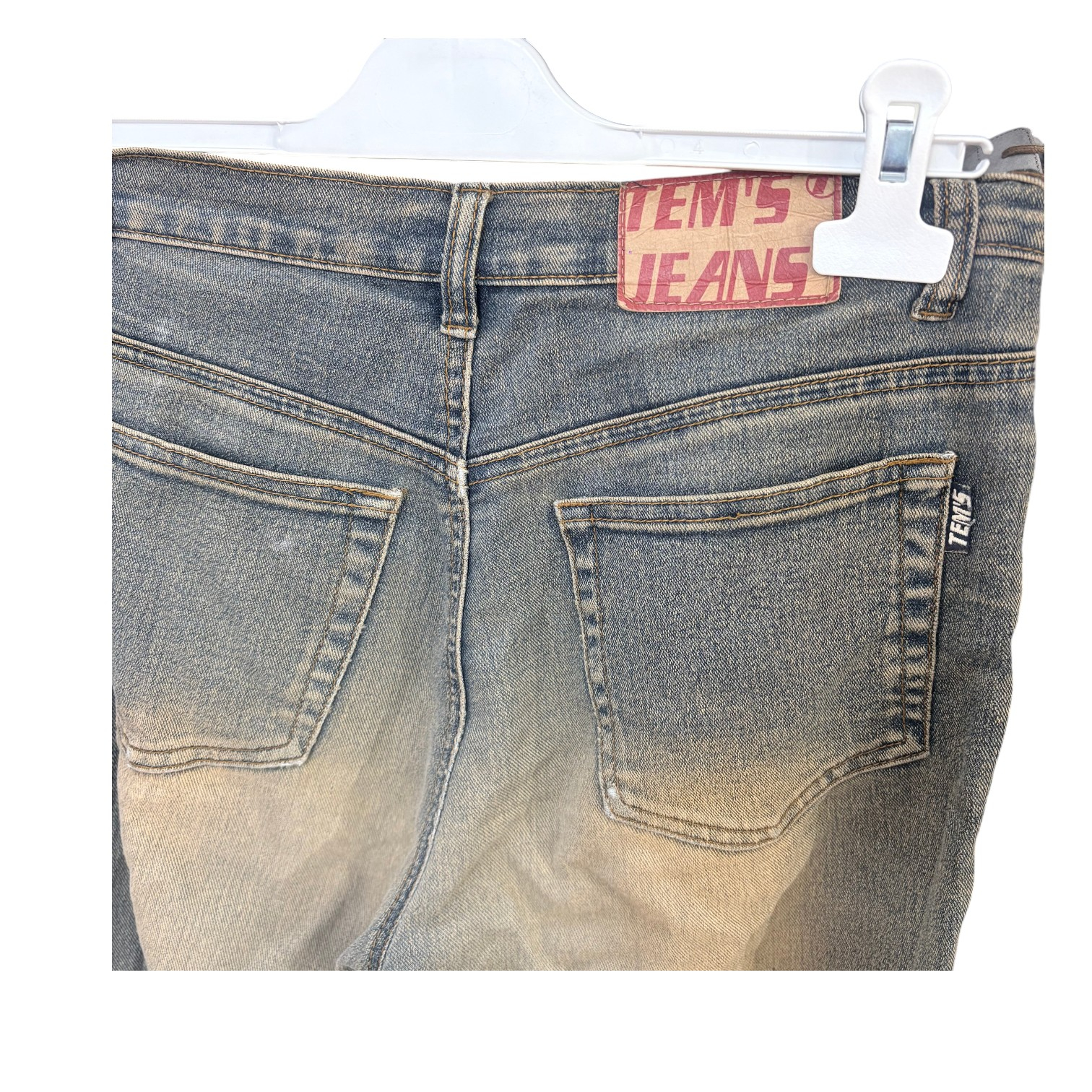Voir photo 4 de Tem's jeans jean en denim délavé au style casual vintage T-36 Tem's jeans jean en denim délavé au style casual vintage T-36 Parfait état reconditionné photo 4