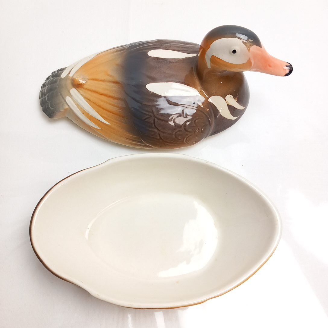 Voir photo 4 de Terrine de Canard Français vintage Estampillée Michel CAUGANT Terrine de Canard Français vintage Estampillée Michel CAUGANT État correct reconditionné photo 4