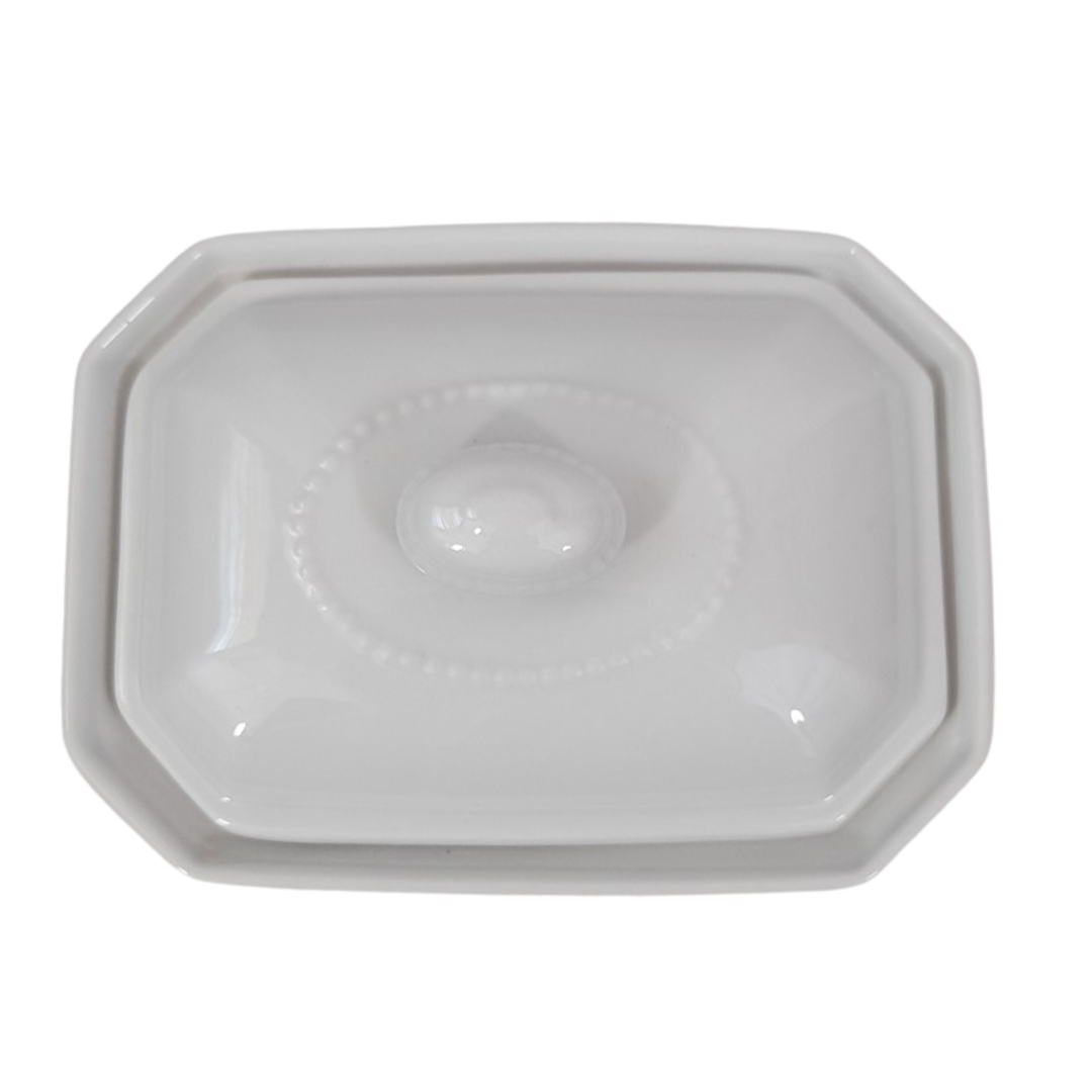 Voir photo 4 de Terrine en Porcelaine Blanche avec Couvercle - APILCO France Terrine en Porcelaine Blanche avec Couvercle - APILCO France Très bon état reconditionné photo 4