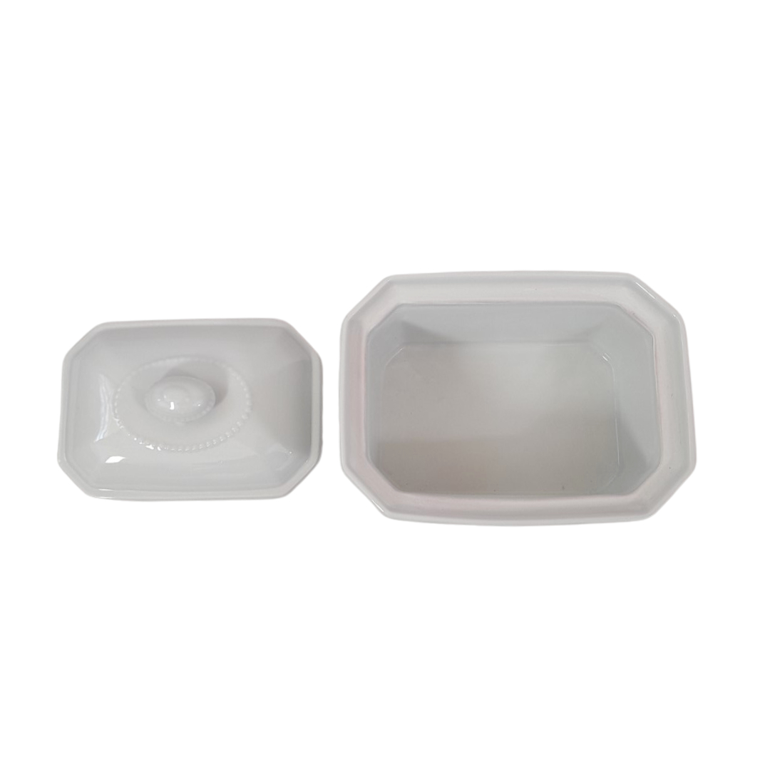 Voir photo 5 de Terrine en Porcelaine Blanche avec Couvercle - APILCO France Terrine en Porcelaine Blanche avec Couvercle - APILCO France Très bon état reconditionné photo 5