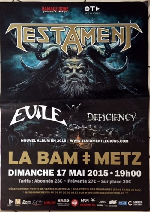 TESTAMENT - 70x100 cm - AFFICHE / POSTER État correct N/A reconditionné disponible sur Fnac